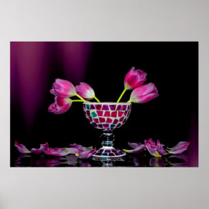 Affiche Charme des tulipes roses