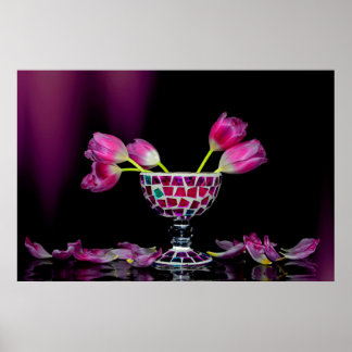 Affiche Charme des tulipes roses