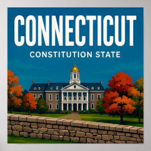 Affiche Charme du Capitole du Connecticut et de la Nouvell