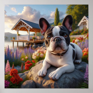 Affiche Charme du chien des taureaux français dans une cam