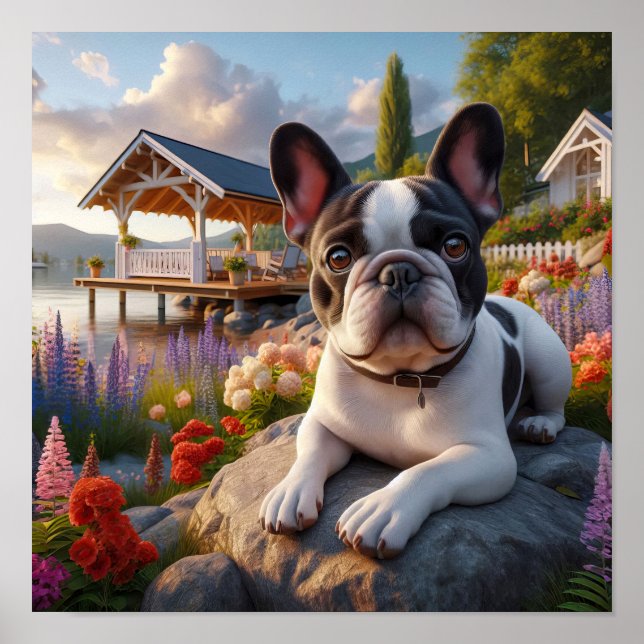 Affiche Charme du chien des taureaux français dans une cam (Devant)