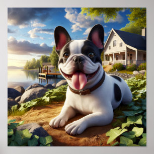 Affiche Charme du chien des taureaux français dans une cam