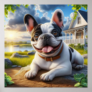 Affiche Charme du chien des taureaux français dans une cam