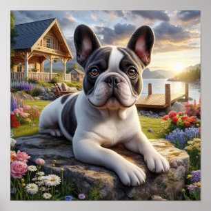 Affiche Charme du chien des taureaux français dans une cam