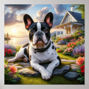 Affiche Charme du chien des taureaux français dans une cam