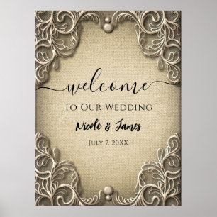 Affiche Charme élégant du Sud Mariage rustique en toile de