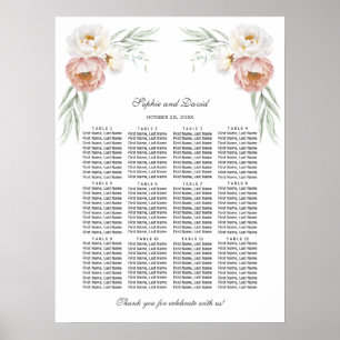Affiche Charme Fleurs Rose Poussiéreuse Mariage Plan de ta
