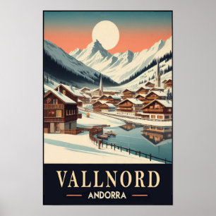 Affiche Charme hivernal des années 1960 de Vallnord Andorr