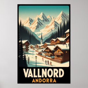 Affiche Charme hivernal des années 1960 de Vallnord Andorr