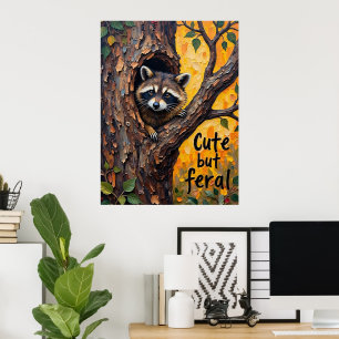 Affiche Charme rustique : Raccoon dans le désert