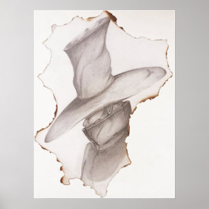 Affiche Charme victorien : Portrait de papier brûlé sur