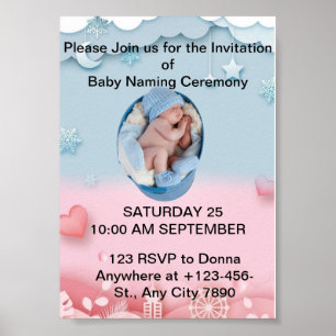 Affiche Charming Baby Naming Ceremony Invitation