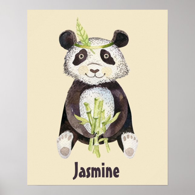 Affiche Charming Boho Panda personnalisé (Devant)