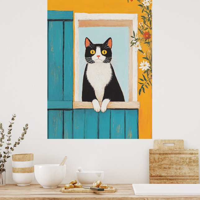Affiche Charming Chat in Window (Cuisine)