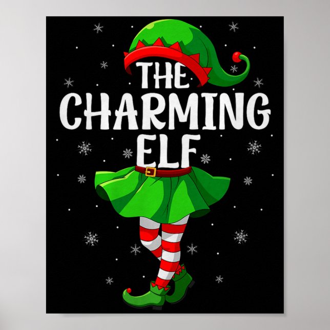 Affiche Charming Elf Christmas Girls Women Elf Squad Xmas  (Devant)