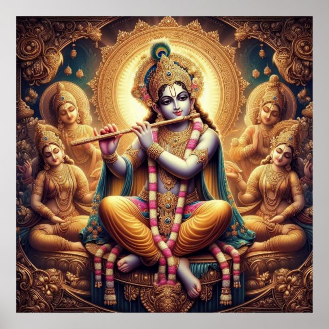 Affiche Charming Lumineux Détaillé Murlimanohar Sri Krishn (Devant)