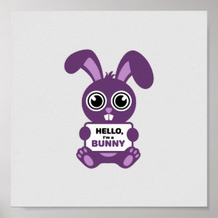 Affiche Charming Purple Bunny : Répandez Joie!