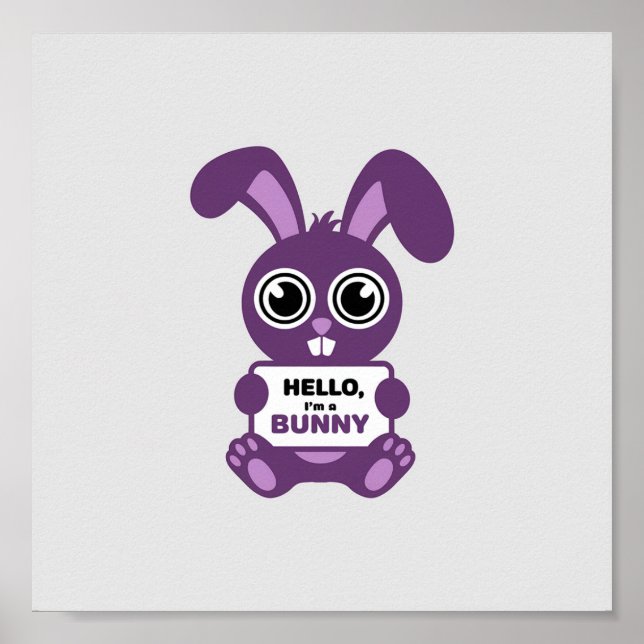 Affiche Charming Purple Bunny : Répandez Joie! (Devant)