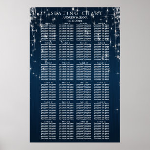 Affiche Charming Star Struck Mariage - 24 Seating Chart