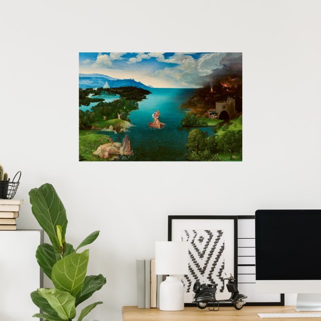 Affiche Charon Traversant la rivière Styx par Joachim Pati (Bureau à domicile)