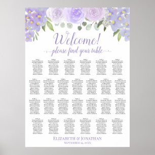 Affiche Chart de placement de mariage bohème avec 26 table