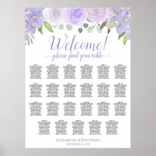 Affiche Chart de placement de mariage bohème de 23 tables