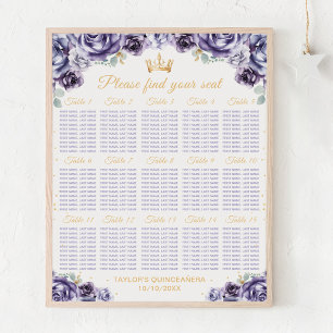 Affiche Chart de placement de table Quinceañera Princesse