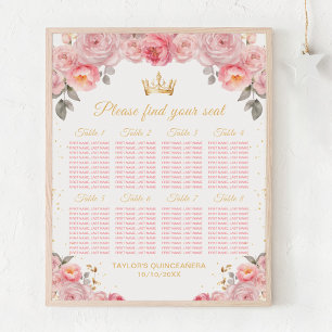 Affiche Chart de placement des 8 tables pour la Quinceañer