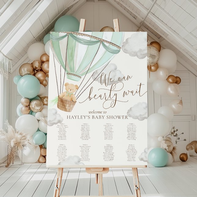 Affiche Chart de placement pour Baby Shower vert We Can Be (Créateur téléchargé)