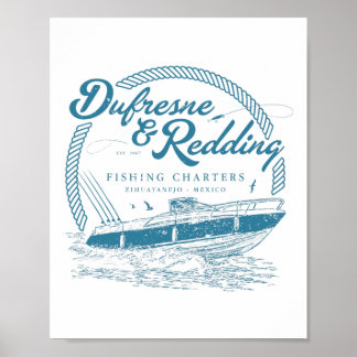 Affiche Charte de pêche rétro vintage Dufresne et Redding