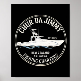 Affiche Charters de pêche Vintage CHUR DA JIMMY 