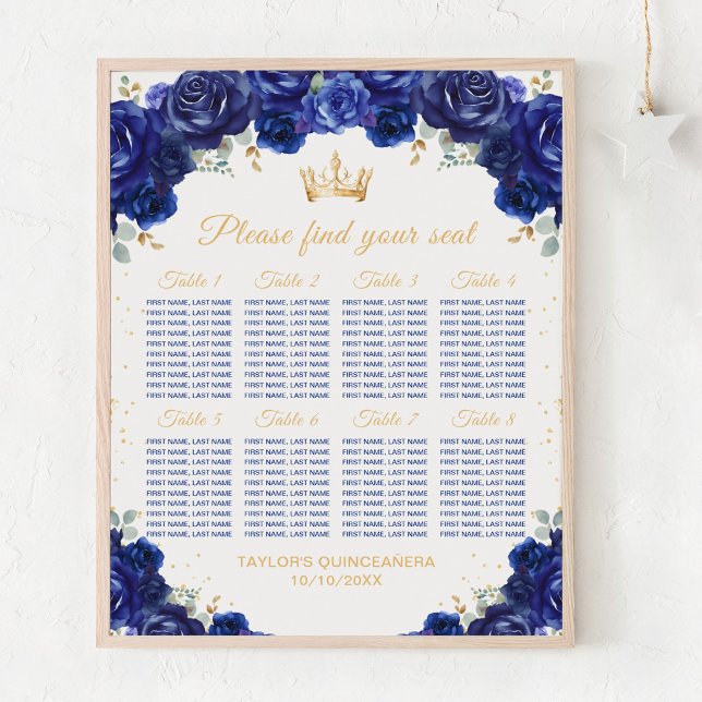 Affiche Chartre de placement 8 tables pour la Princesse Bl (Créateur téléchargé)