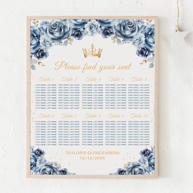 Affiche Chartre de placement de 10 tables de la Princesse  (Créateur téléchargé)