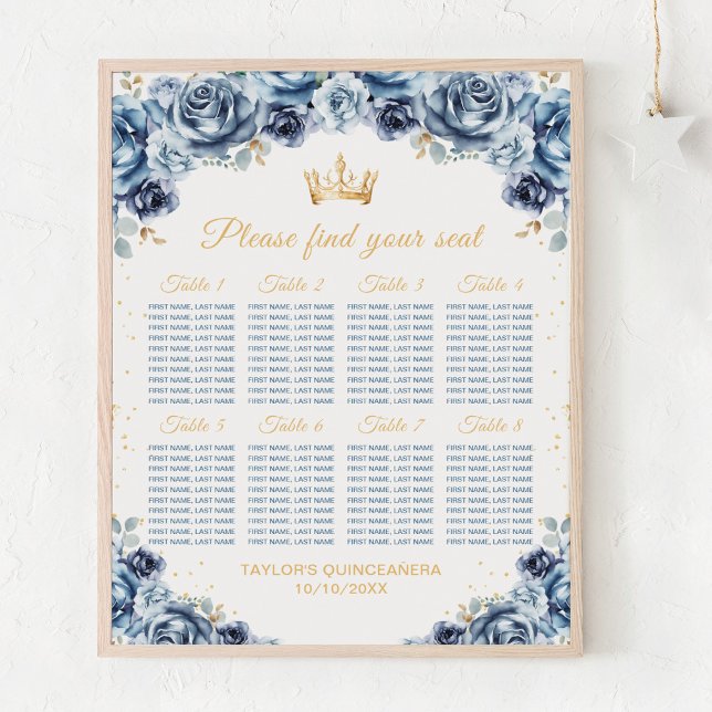 Affiche Chartre de placement de 8 tables pour la Princesse (Créateur téléchargé)