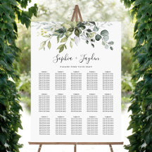 Chartre de sièges de mariage élégant avec verdure
