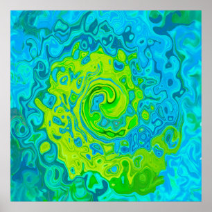Affiche Chartreuse Groovy et Tourbillon de Liquide Aquamar