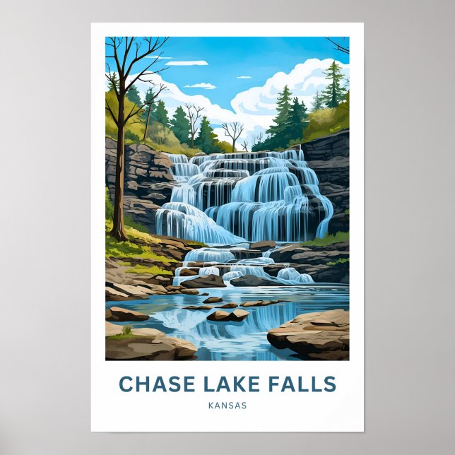 Affiche Chase Lake Falls Kansas (Devant)