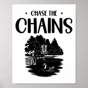 Affiche Chase The Chains Disc Golf Frisbee Art 