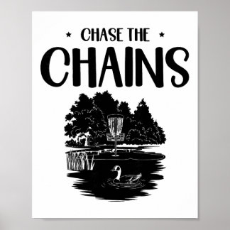 Affiche Chase The Chains Disc Golf Frisbee Art