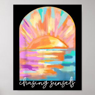 Affiche Chasing Sunsets Summer Vacances Hawaii Beach Amusa