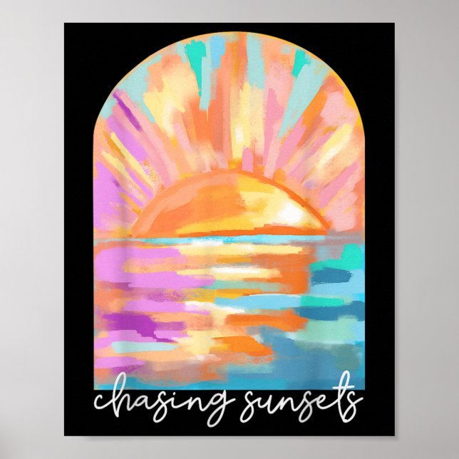 Affiche Chasing Sunsets Summer Vacances Hawaii Beach Amusa (Devant)