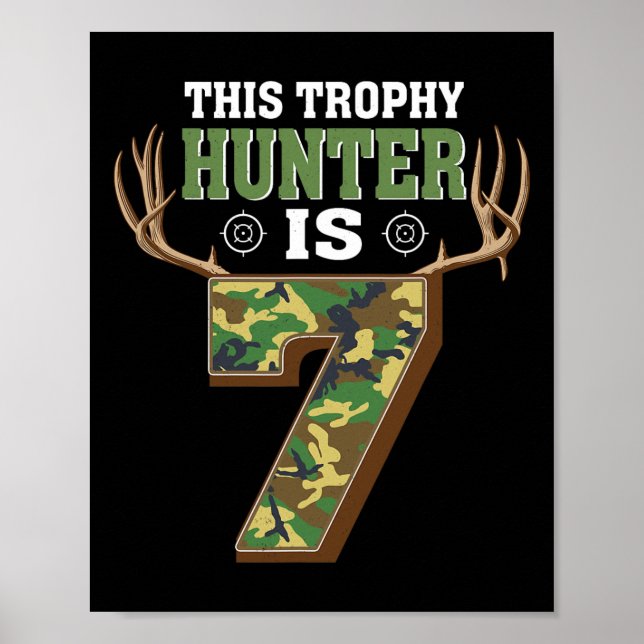 Affiche Chasse 7 ans 7e fête d'anniversaire Deer Hunter (Devant)