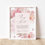 Affiche Chasse à la nuptiale de l'anneau rose vif<br><div class="desc">Chasse à la nuptiale jeu de douche à floral rose vif. Éléments correspondants disponibles.</div>