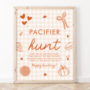 Affiche Chasse à la tétine de bébé Cutie Pie d'automne Jeu
