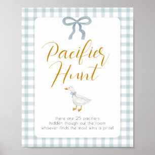 Affiche Chasse à la tétine de bébé jeu de Baby Shower Sill
