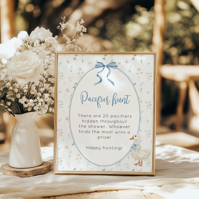 Affiche Chasse à la tétine florale de l'oie idiote Fête po (Créateur téléchargé)