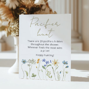Affiche Chasse à la tétine neutre à fleurs sauvages