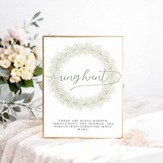 Affiche Chasse à l'anneau de baby shower de mariage avec d (Créateur téléchargé)