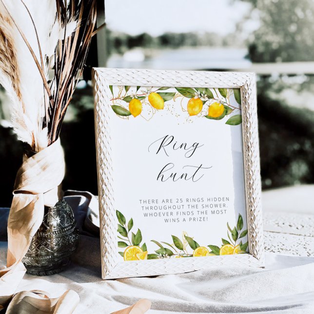 Affiche Chasse à l'anneau de fête prénuptiale au citron de (Créateur téléchargé)