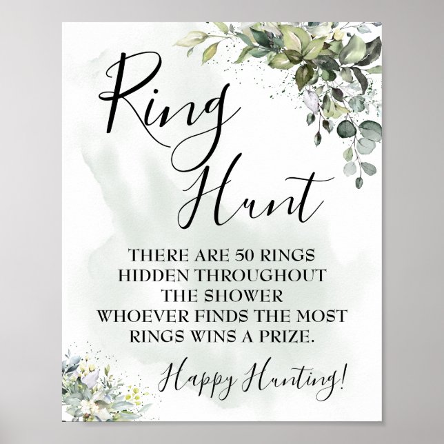 Affiche Chasse à l'anneau Eucalyptus verdure panneau de je (Devant)